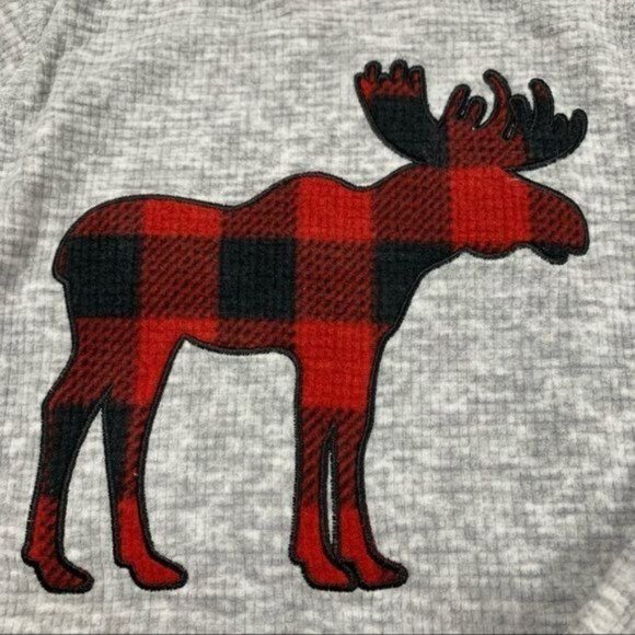 NWT Eddie Bauer with a plaid Moose Pajama Set Boys Girls Unisex 3T - Picture 4 of 10